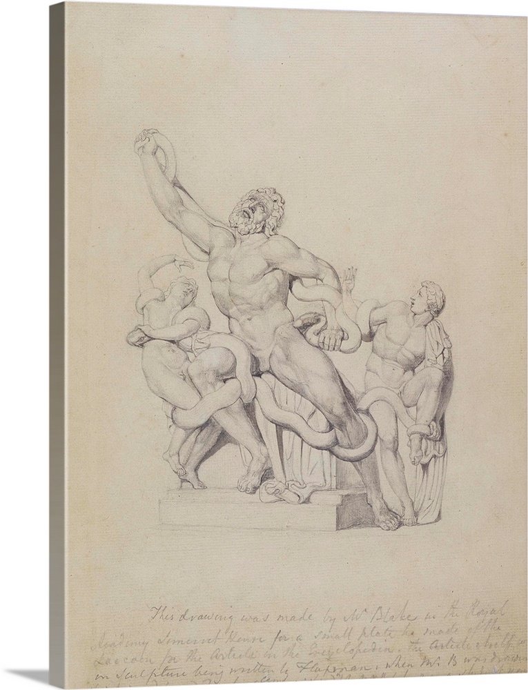 XYC173218 Copy of the Laocoon, for Rees's Cyclopedia, 1815 (graphite on laid paper) by Blake, William (1757-1827); 32.1x22...