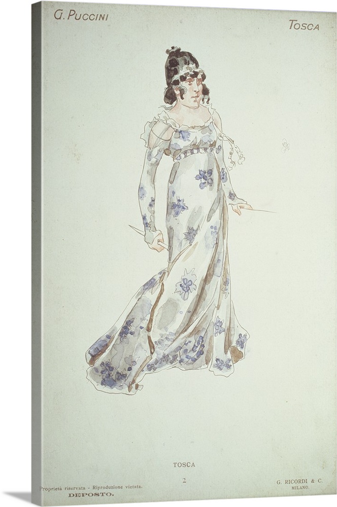 Costume design in 'Tosca' by Giacomo Puccini (1858-1954)