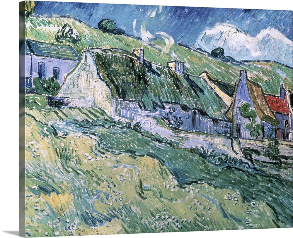 XIR47603 Cottages at Auvers-sur-Oise, 1890 (oil on canvas)  by Gogh, Vincent van (1853-90); 60x73 cm; Hermitage, St. Peter...