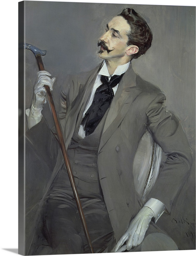XIR31865 Count Robert de Montesquiou (1855-1921) 1897 (oil on canvas)  by Boldini, Giovanni (1842-1931); 160x82.5 cm; Muse...