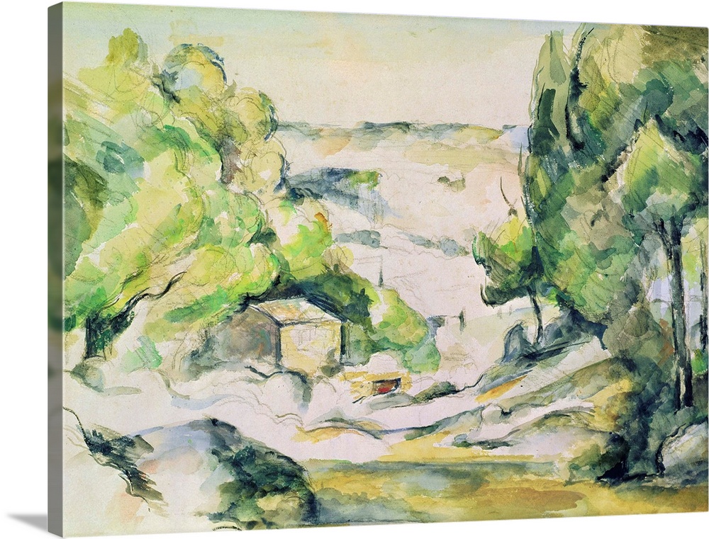 XIR62364 Countryside in Provence (w/c on paper)  by Cezanne, Paul (1839-1906); watercolour on paper; Kunsthaus, Zurich, Sw...
