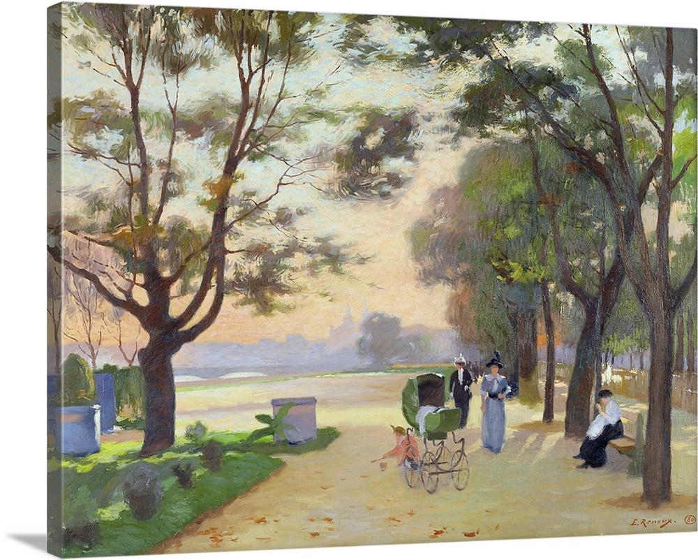 XIR175508 Cours-la-Reine, Paris (oil on canvas)  by Renoux, Jules Ernest (1863-1932); Private Collection; (add. info.: ban...