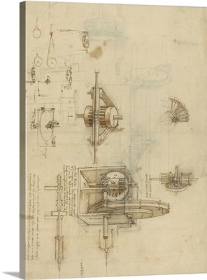 Crank spinning machine with several details, from Atlantic Codex