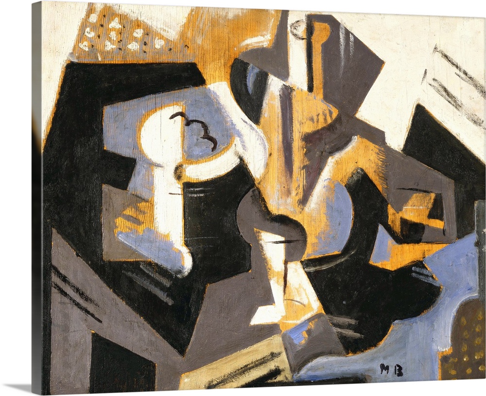 CH378243 Cubist Still Life in Blue and Grey, c.1917 (oil on board) by Blanchard, Maria (1881-1932); 54.7x64.4 cm; Private ...