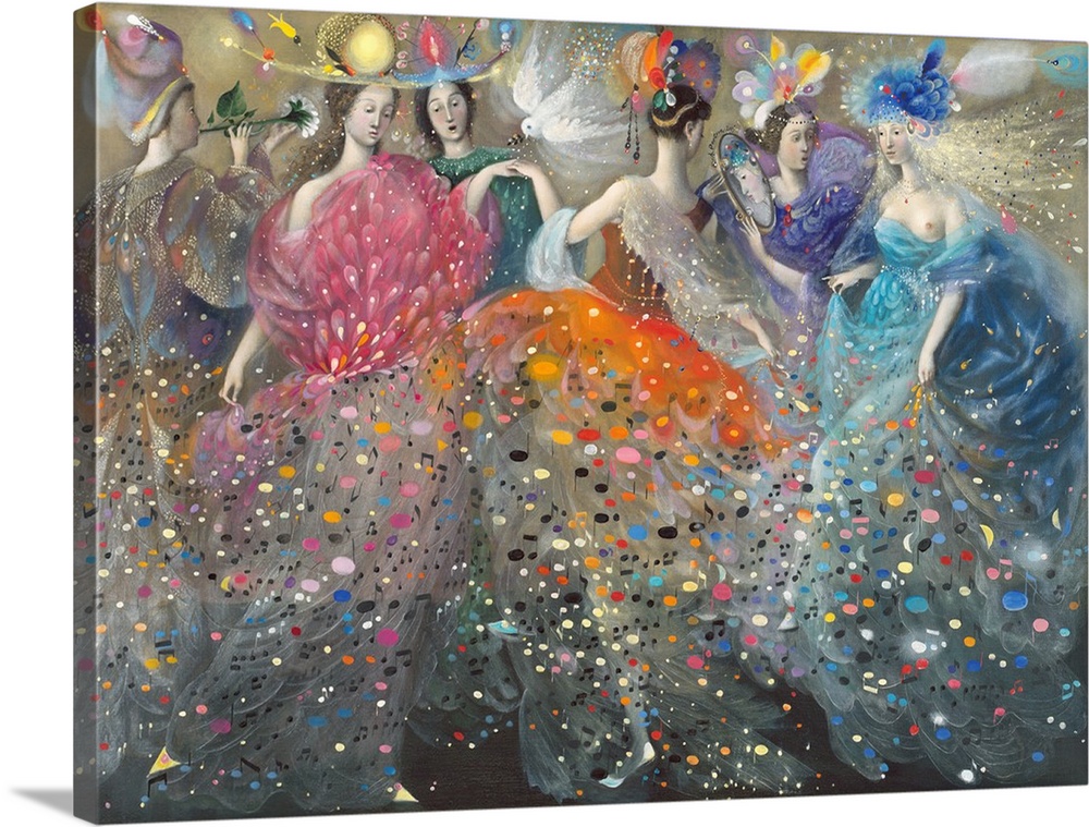 Dance of the Muses, 2009, oil on Belgian linen.  By Pavlova Annael Anelia.