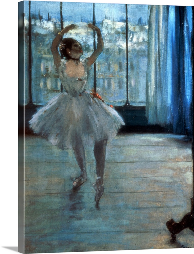 Stunning Ballerina Posing In The Window Modern Home Decor Canvas Print Wall Art Picture
