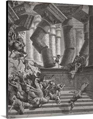 Death of Samson, Judges 26:28-30, illustration