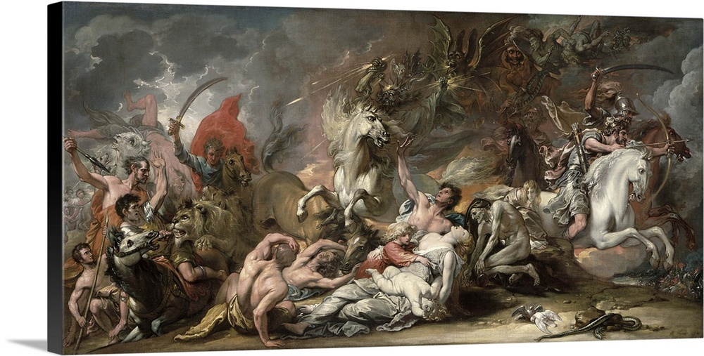 DTR140421 Death on the Pale Horse, 1796 (oil on canvas) by West, Benjamin (1738-1820); 59.5x128.5 cm; Detroit Institute of...