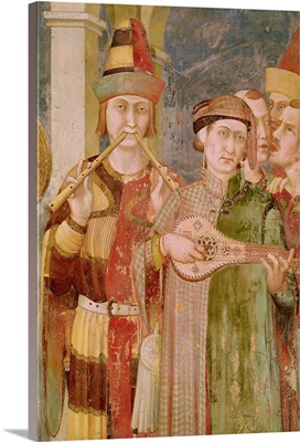 Detail of musicians from the Life of St. Martin, c.1326