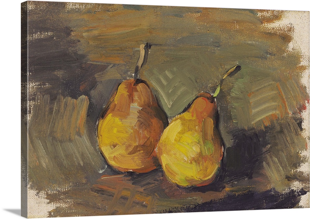 Deux poires, c.1875 (originally oil on canvas) by Cezanne, Paul (1839-1906)