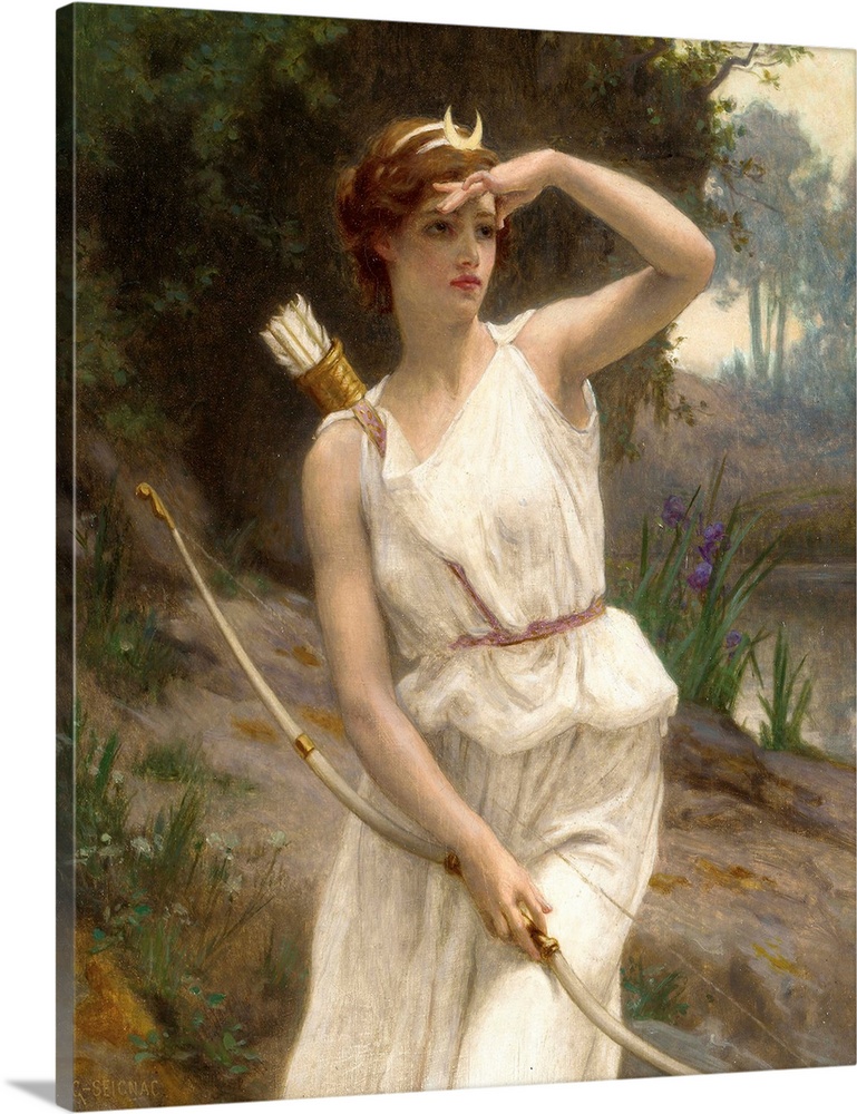 Diana, The Huntress (originally oil on canvas) by Seignac, Guillaume (1870-1924)