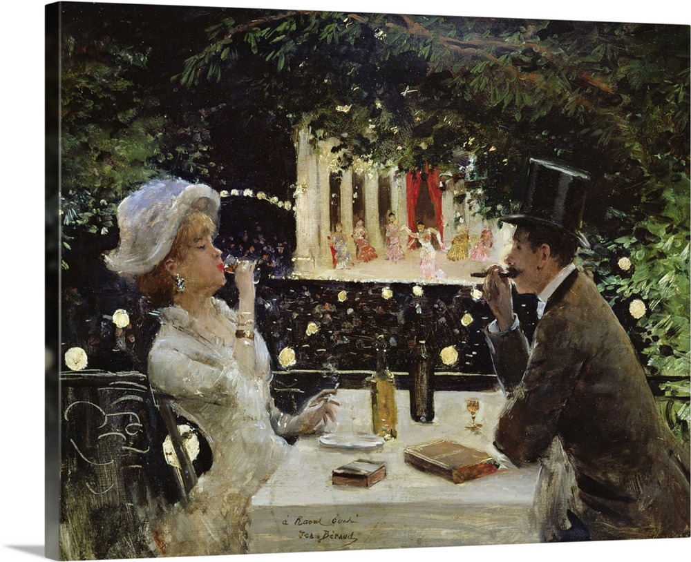 XIR27894 Dinner at Les Ambassadeurs, c.1882 (oil on canvas)  by Beraud, Jean (1849-1935); 35.5x45.5 cm; Musee de la Ville ...