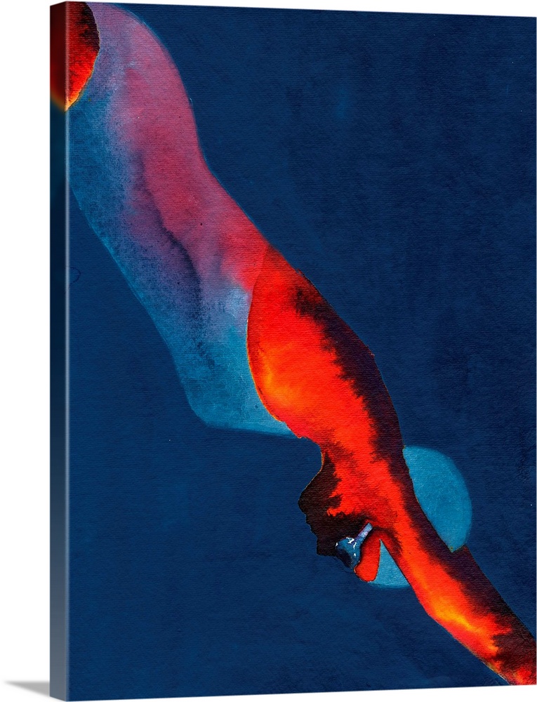 Contemporary figurative art of a female diver.