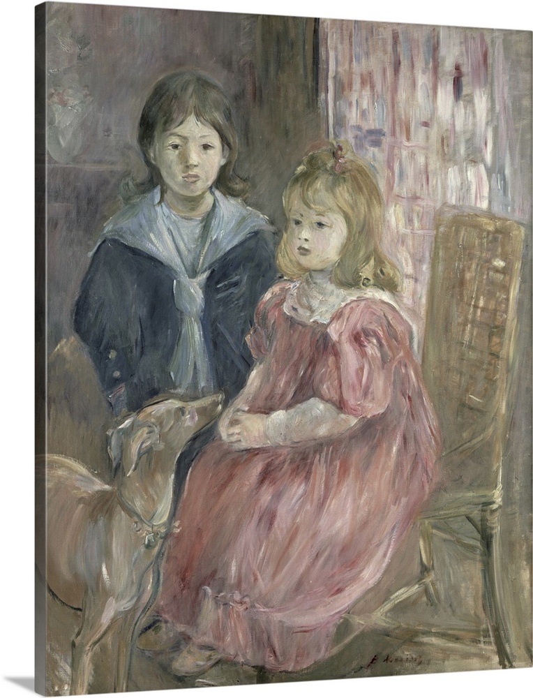 Double portrait of Charley and Jeannie Thomas, children of the artist's cousin, Gabriel Thomas, 1894. Originally oil on ca...