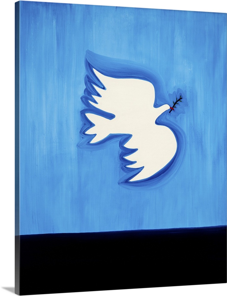 Dove with leaf, 1998. Originally oil on linen.