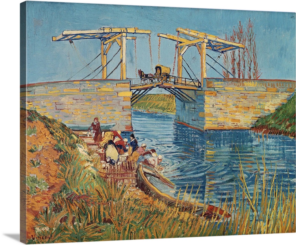 Drawbridge At Arles With A Group Of Washerwomen