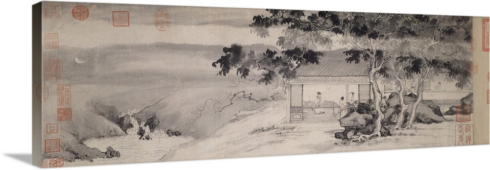 Drinking at Night, Ming dynasty, c.1520-23, handscroll with ink on paper.