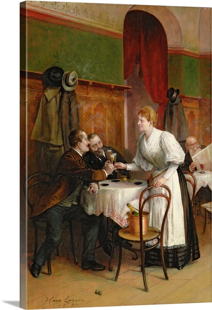 BAL34197 Drinking their health (oil)  by Lasser, Hans August (1857-82); Josef Mensing Gallery, Hamm-Rhynern, Germany; out ...