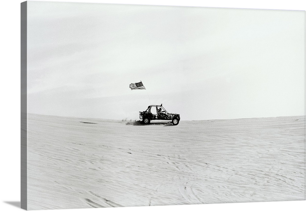 Dune Buggy, Nevada, 2006, black and white photo.