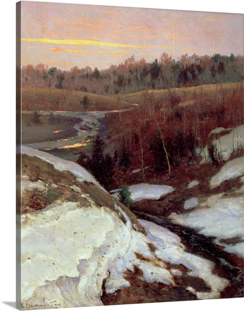 BAL137572 Early Spring, 1905 (oil on canvas) by Kryzhitsky, Konstantin Yakovlevich (1858-1911); 53.5x44.5 cm; Tretyakov Ga...