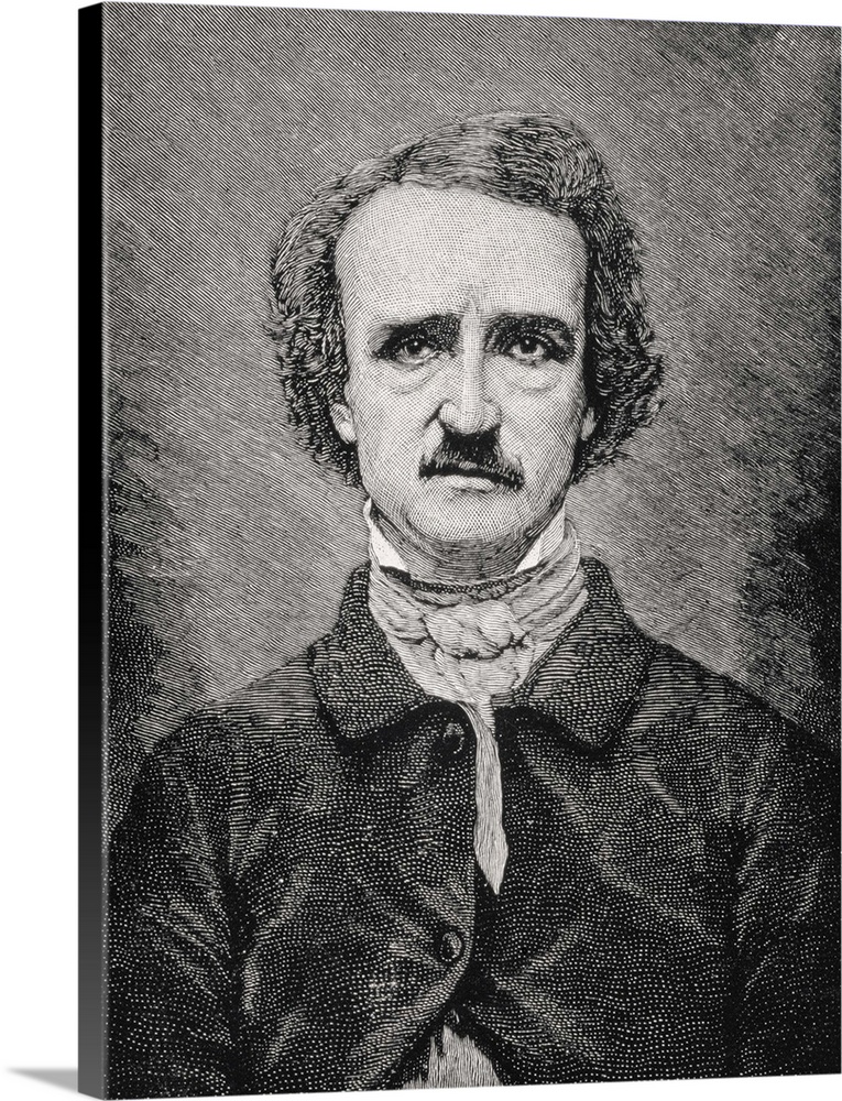 Edgar Allan Poe 1809 to 1849 American author editor and critic from 19th century print