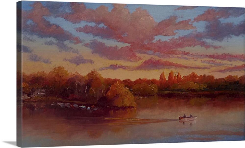 Eel pie sunrise, 2025. (Originally oil on canvas.)