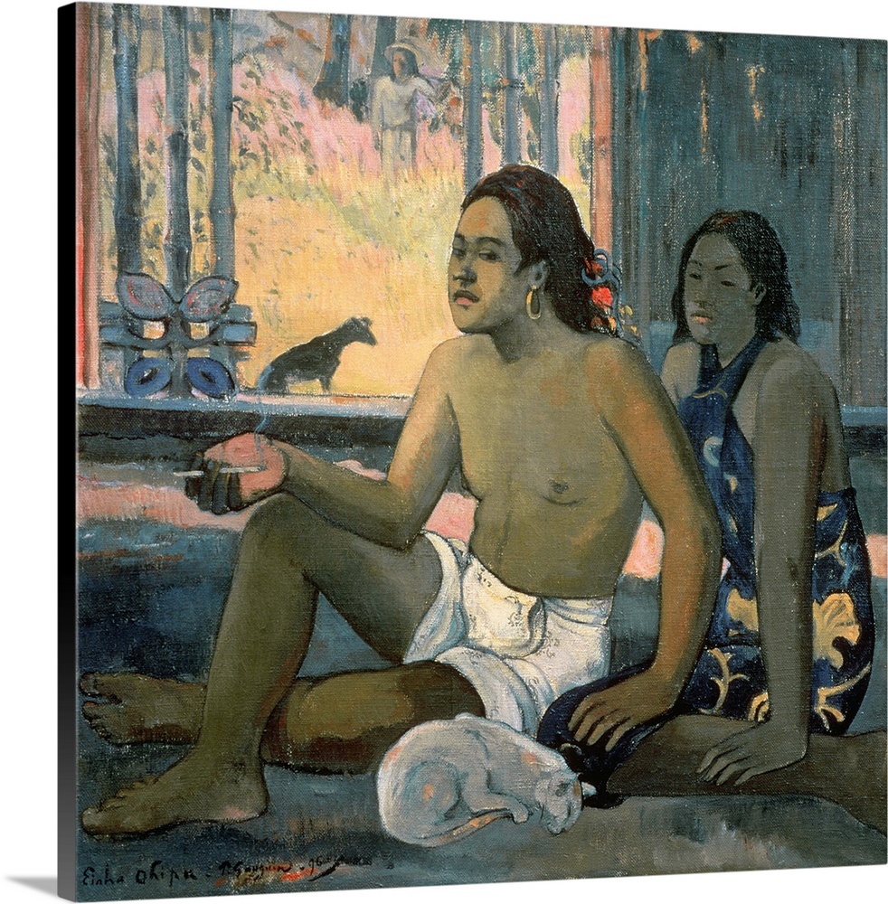 XIR47617 Eiaha Ohipa or Tahitians in a Room, 1896 (oil on canvas)  by Gauguin, Paul (1848-1903); 65x75 cm; Pushkin Museum,...
