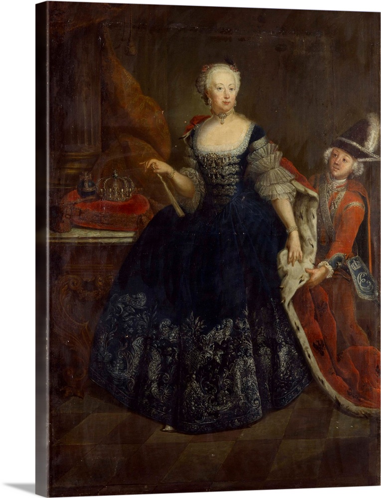 XPH330602 Elisabeth Christine von Braunschweig as Queen (oil on canvas)  by Pesne, Antoine (1683-1747); Schloss Sanssouci,...