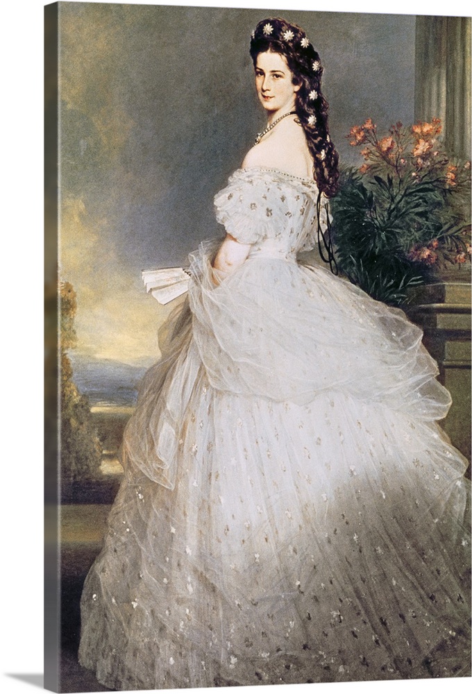 BAL7592 Elizabeth (1837-98), Empress of Austria, 1865 (oil on canvas)  by Winterhalter, Franz Xaver (1805-73); 255x133 cm;...