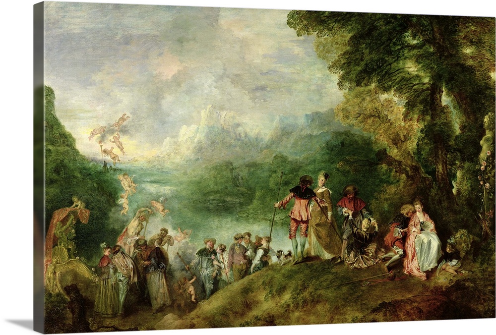 XIR3755 Embarkation for Cythera, 1717 (oil on canvas) (for detail see 65335)  by Watteau, Jean Antoine (1684-1721); 129x19...