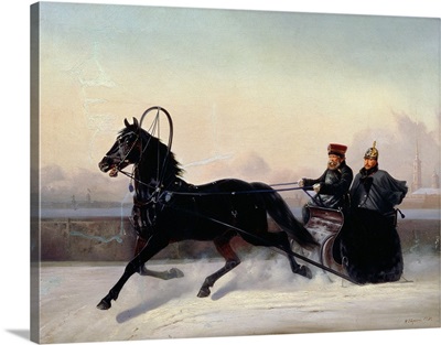 Emperor Nicholas I (1796-1855) Driving in a Sleigh