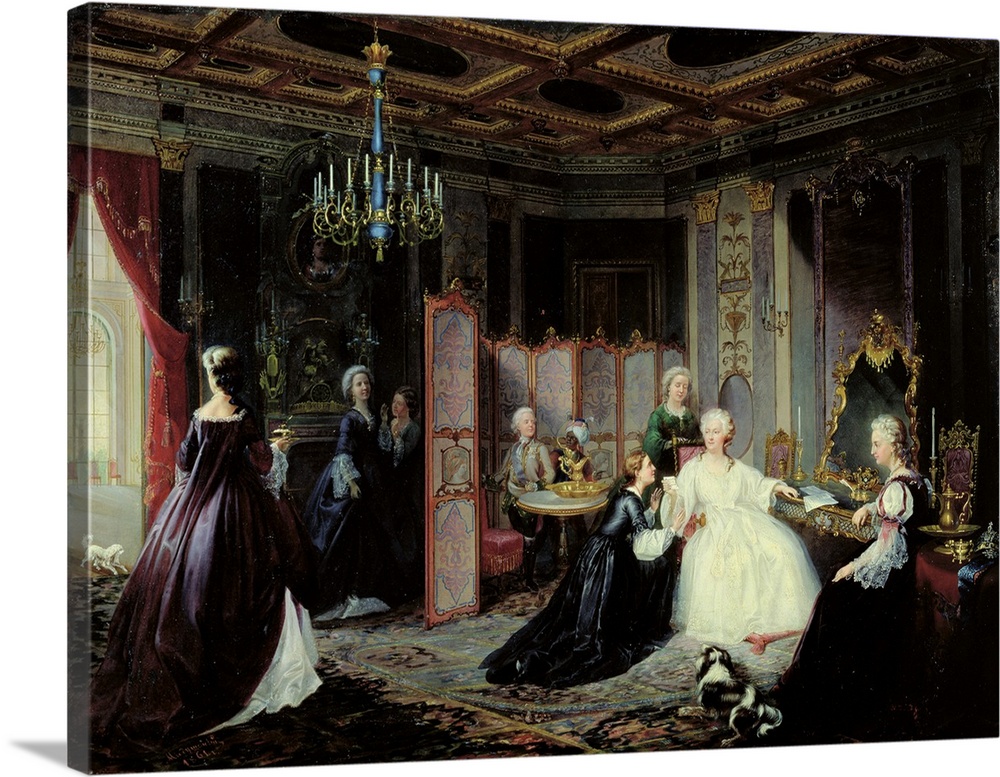 Empress Catherine the Great (1729-96) receiving a letter, 1861