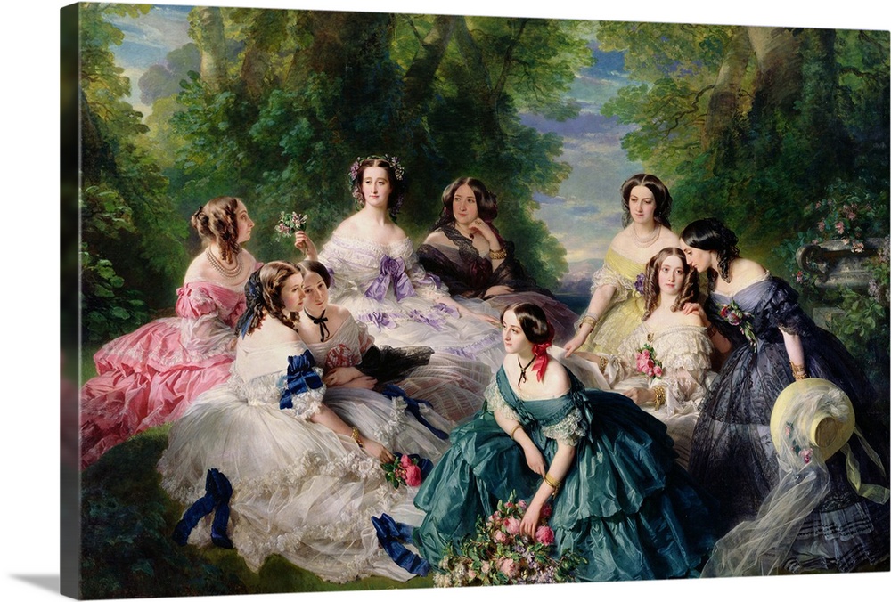The Empress Eugenie surrounded by her ladies in waiting 