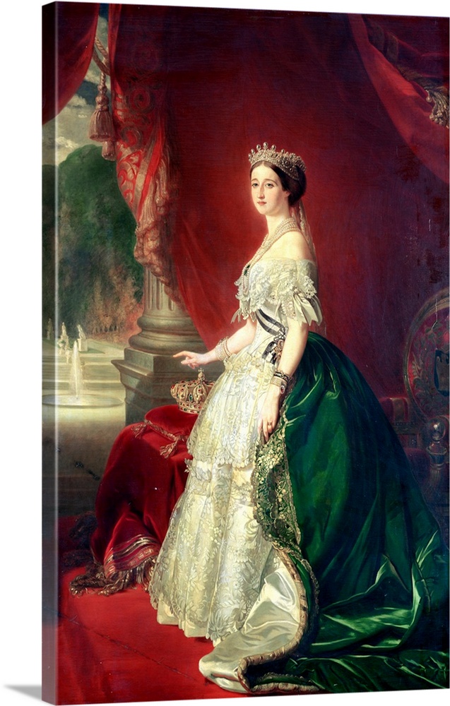 XIR75383 Empress Eugenie of France (1826-1920) wife of Napoleon Bonaparte III (1808-73) (oil on canvas); by Winterhalter, ...