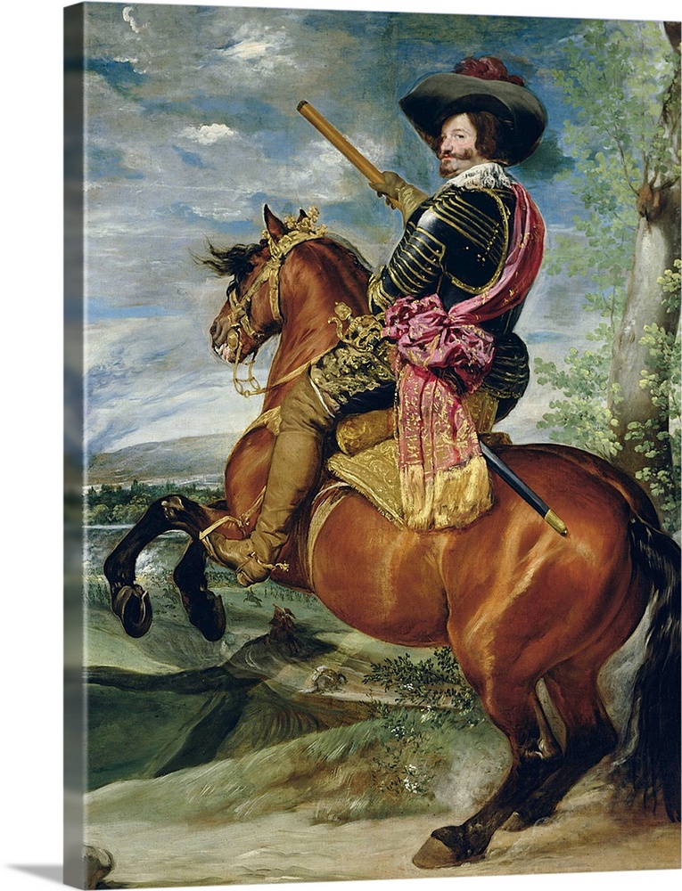 XIR36742 Equestrian Portrait of Don Gaspar de Guzman (1587-1645) Count-Duke of Olivares, 1634 (oil on canvas)  by Velazque...