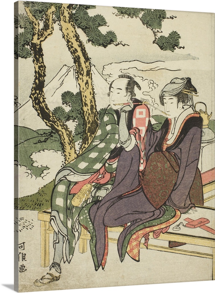 Evening Glow for Date no Yosaku and Seki no Koman, from the untitled series known as Eight Views of Tragic Lovers, Michiyu...