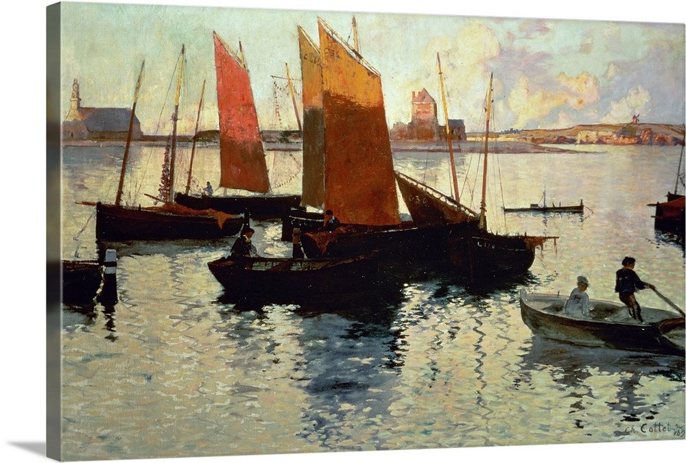 XJL60863 Evening Light at the Port of Camaret, 1892 (oil on canvas)  by Cottet, Charles (1863-1925); 74x101 cm; Musee d'Or...