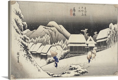 Evening Snow at Kanbara, from the series 53 Stations of the Tokaido, c. 1833-4
