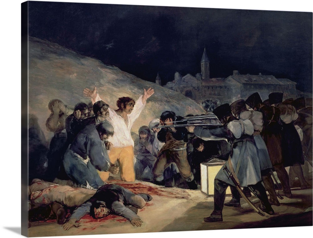 XIR507 Execution of the Defenders of Madrid, 3rd May, 1808, 1814 (see also 155453 for detail); by Goya y Lucientes, Franci...