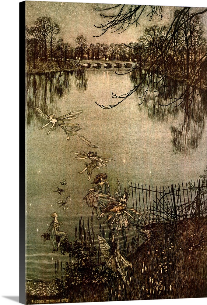 ECD14284 "Fairies in Kensington Gardens" from 'Peter Pan in Kensington Gardens' by J.M. Barrie, 1906 by Rackham, Arthur (1...