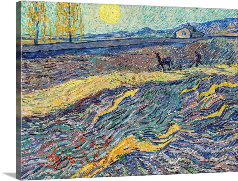 Farmer in a Field, 1889 (originally oil on canvas) by Gogh, Vincent van (1853-90)