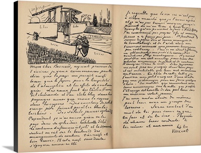 Fascimile of a letter from Vincent Van Gogh to Emile Bernard on the 18th March 1888
