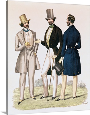 Fashion plate depicting male clothing, published by 'La Fashion', 1841