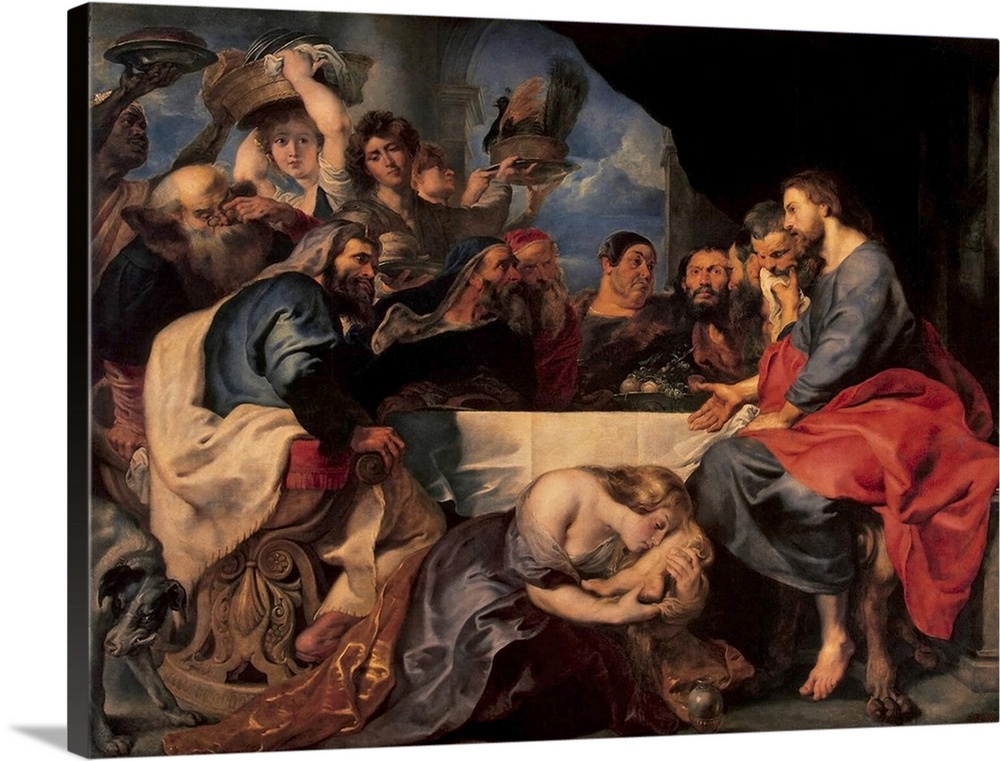 BAL394441 Feast in the house of Simon the Pharisee, c.1620 (oil on canvas)  by Rubens, Peter Paul (1577-1640); State Hermi...
