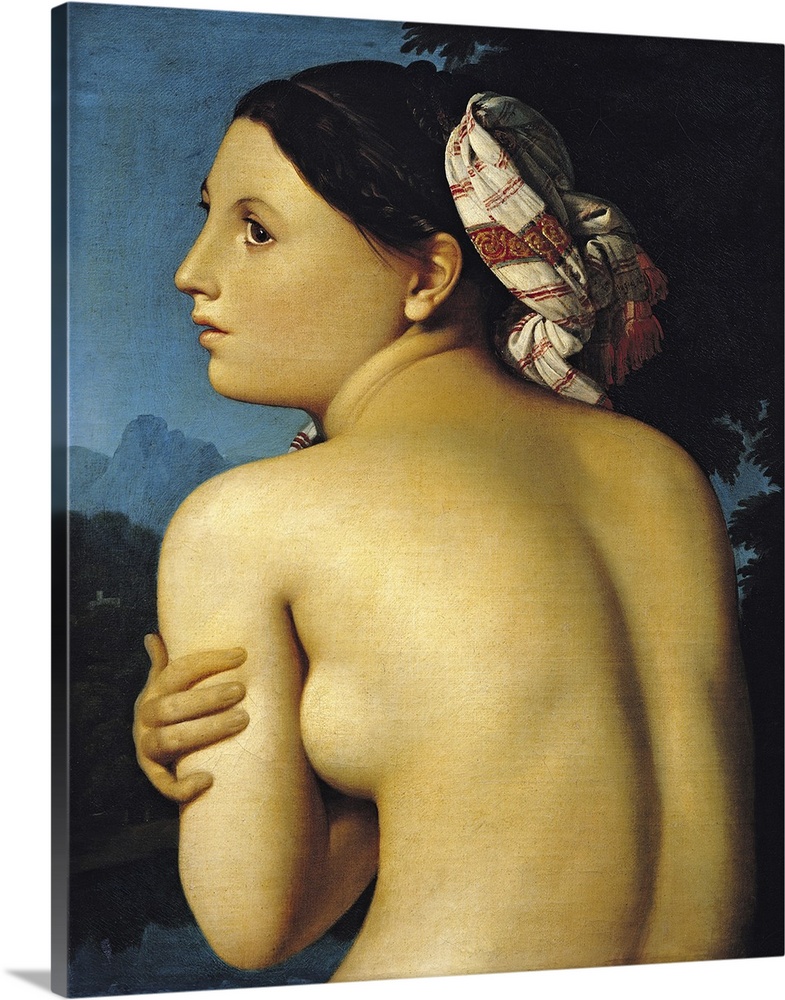 XIR61176 Female nude, 1807 (oil on canvas)  by Ingres, Jean Auguste Dominique (1780-1867); 51x42.5 cm; Musee Bonnat, Bayon...