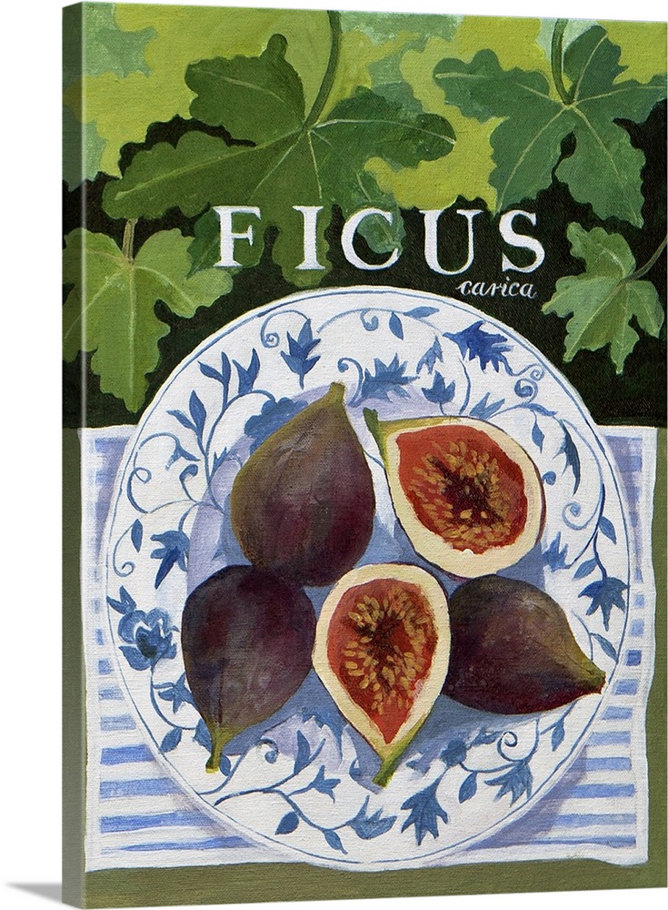 Contemporary painting of a plate with figs.