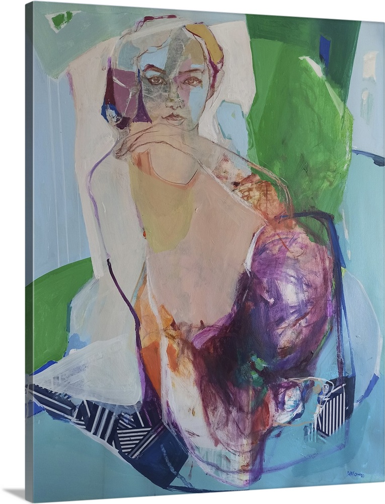 Finding calm, 2023. (Originally acrylics and pastels on canvas.)