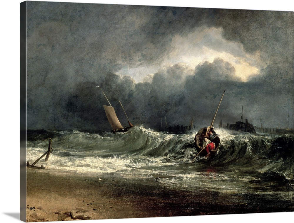 SOU80752 Credit: Fishermen upon a lee-shore in squally weather (oil on canvas) by Joseph Mallord William Turner (1775-1851...