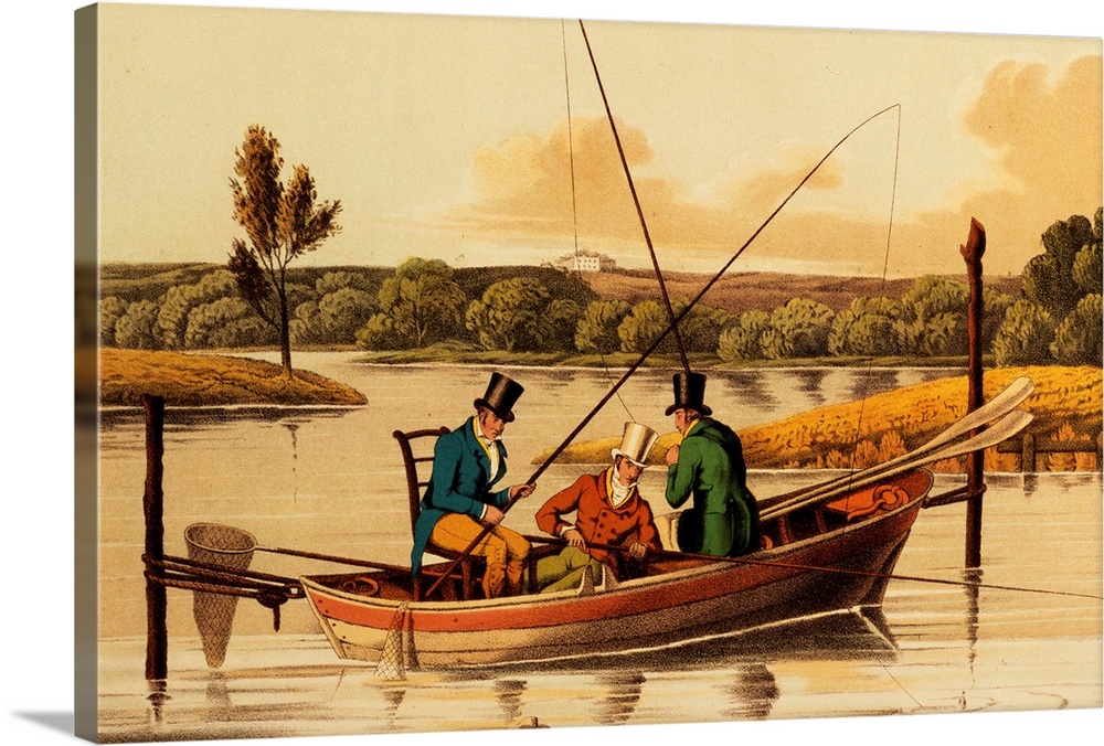 STC59876 Fishing in a Punt, aquatinted by I. Clark, pub. by Thomas McLean, 1820 (aqautint); by Alken, Henry Thomas (1785-1...
