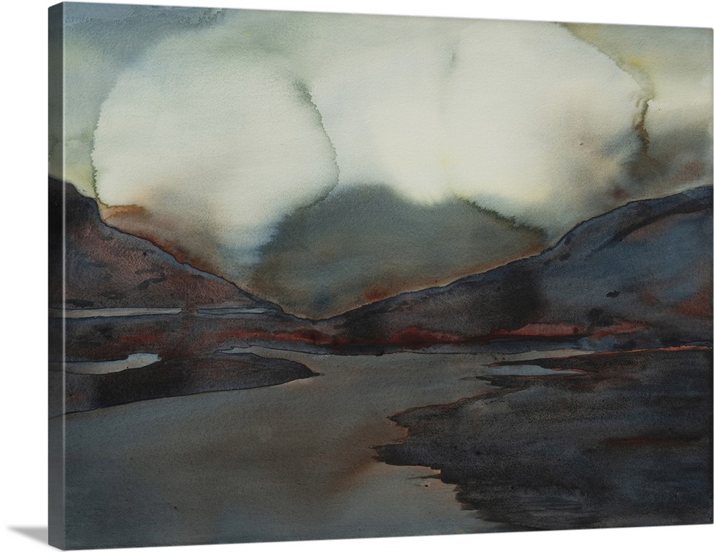 Fjord 1, 2025. (Originally a watercolor.)